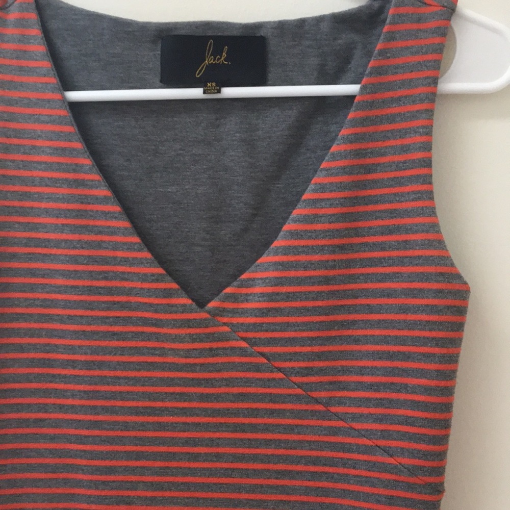 Burnt Orange-Pink Striped Mini Dress
